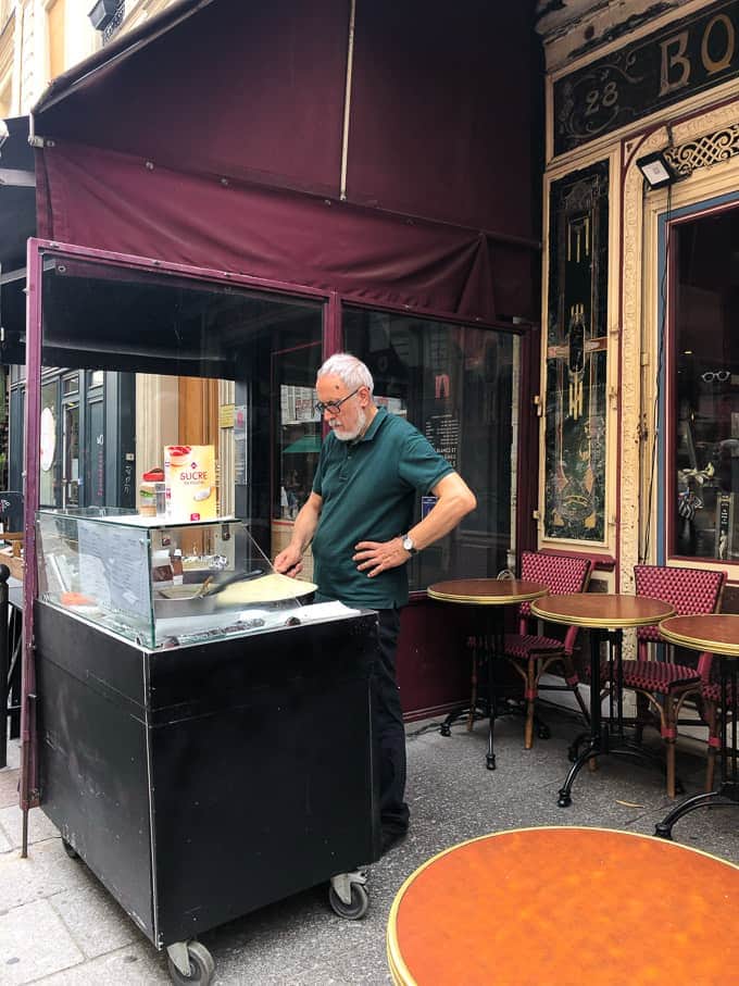 fresh crepes made in the streets of Paris