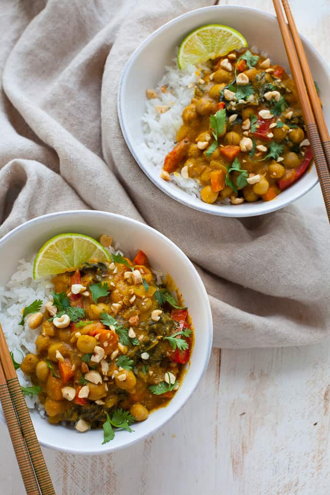 vegan slow cooker spinach curry