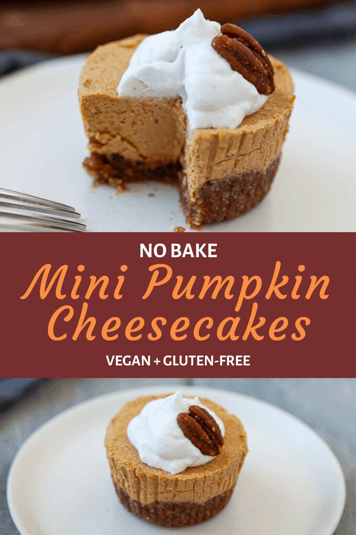 No Bake Pumpkin Cheesecake (Vegan + Gluten-Free) | Kara Lydon