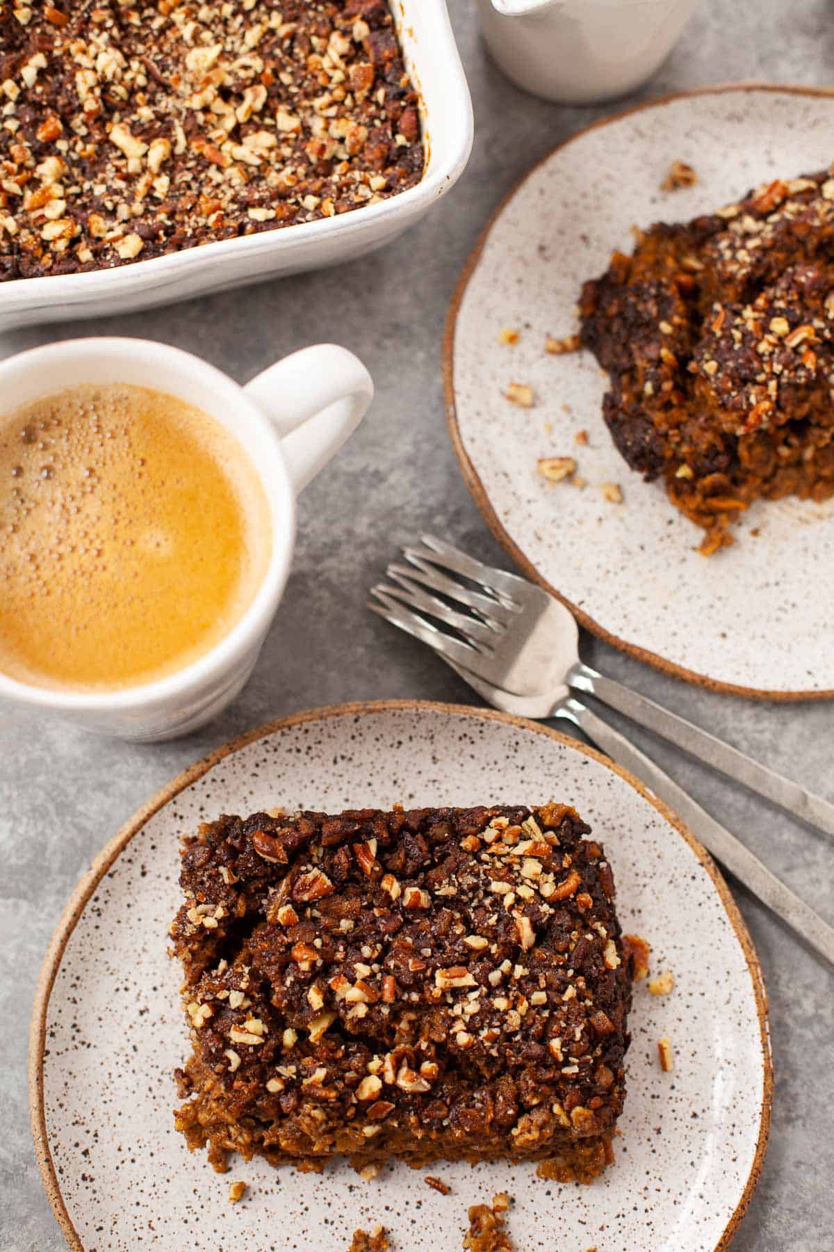 serving of gingerbread baked oatmeal