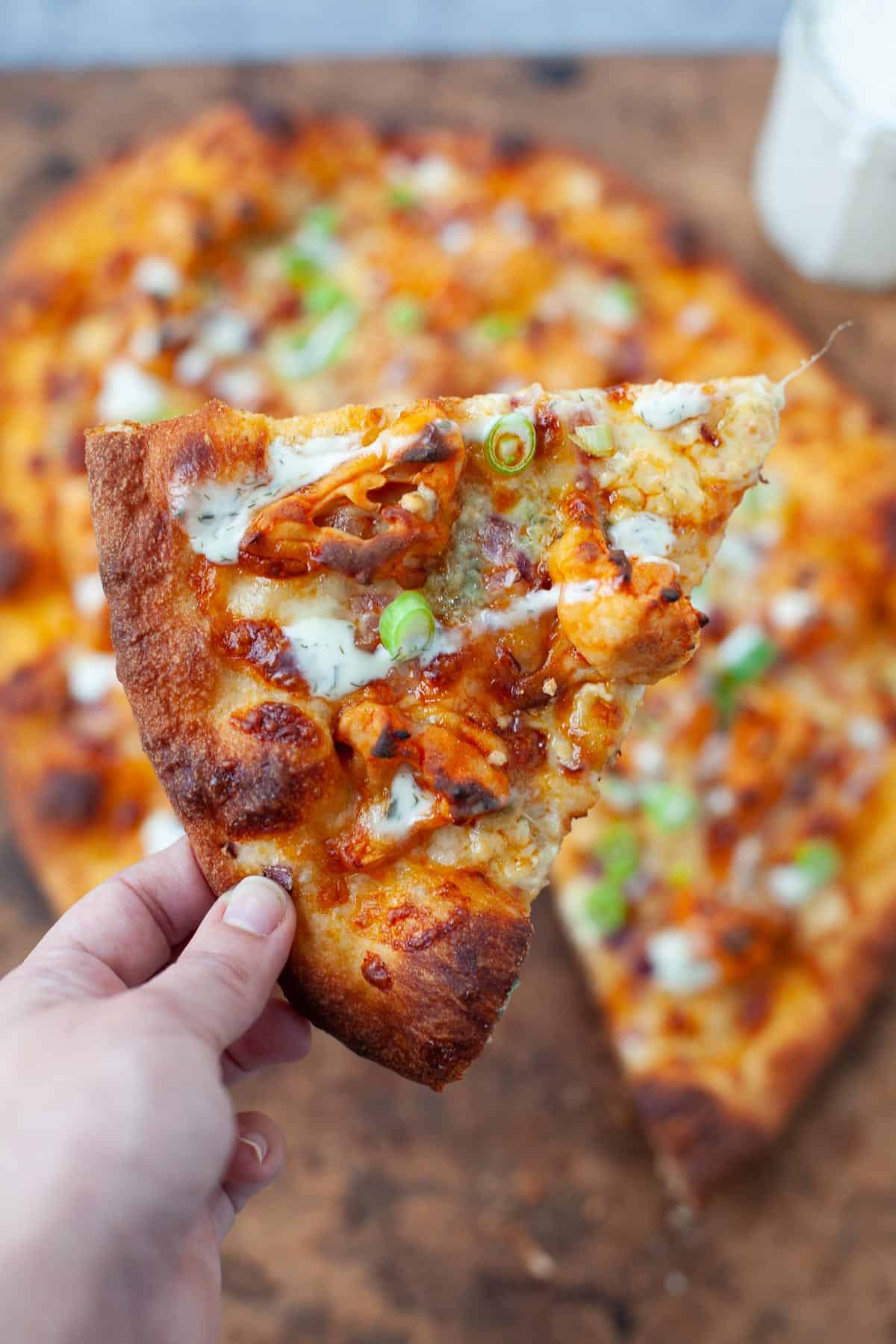 Vegetarian Buffalo Cauliflower Pizza With Homemade Ranch Kara Lydon