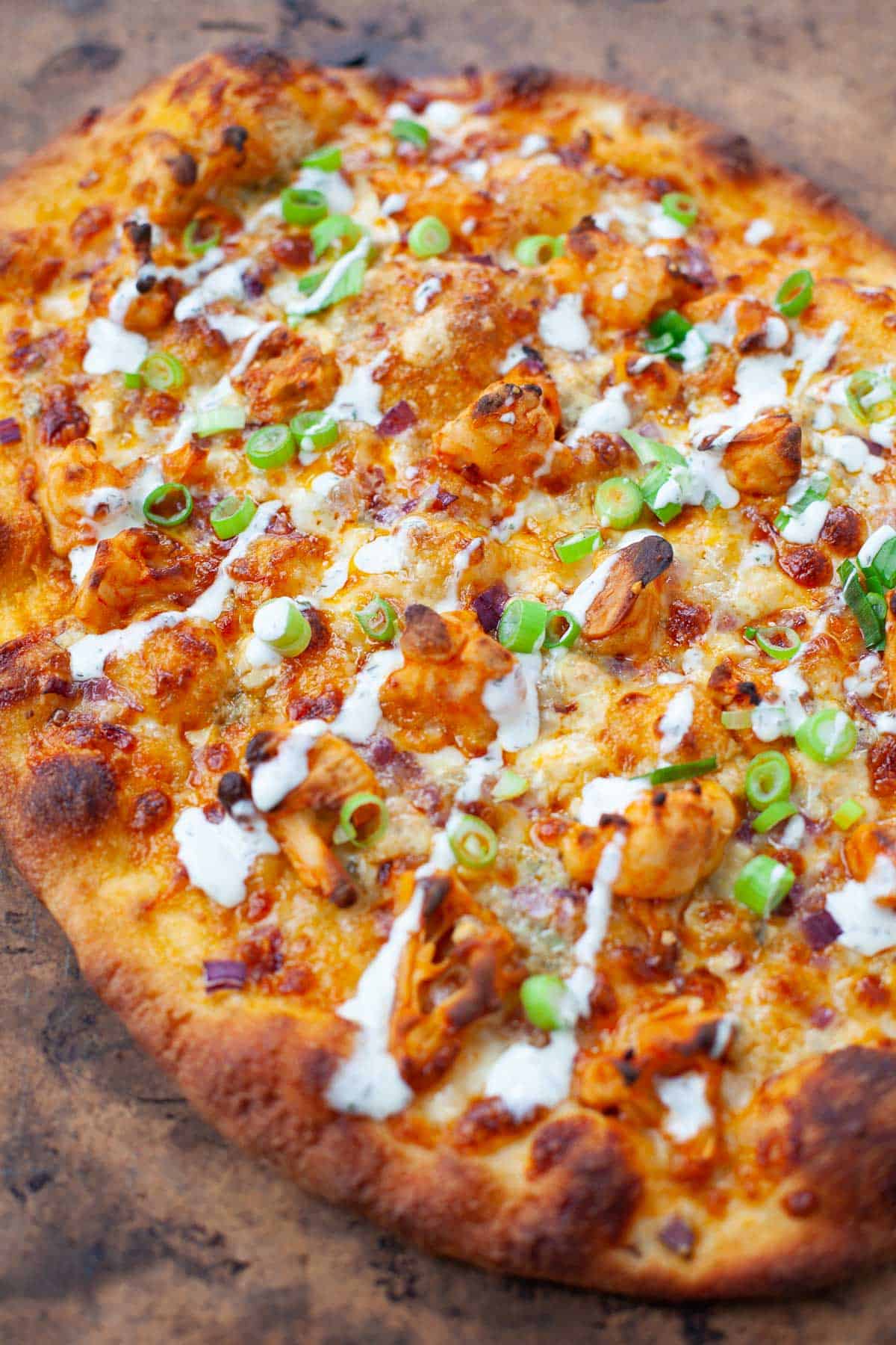 Vegetarian Buffalo Cauliflower Pizza With Homemade Ranch Kara Lydon