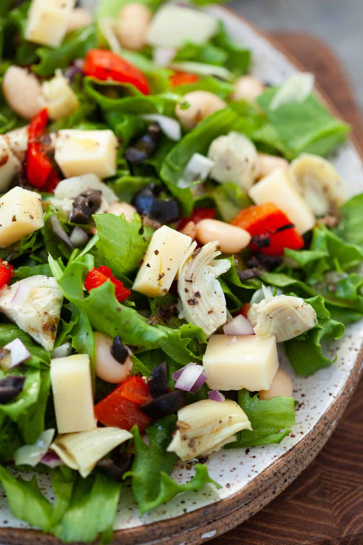 Italian chopped salad made with fresh ingredients