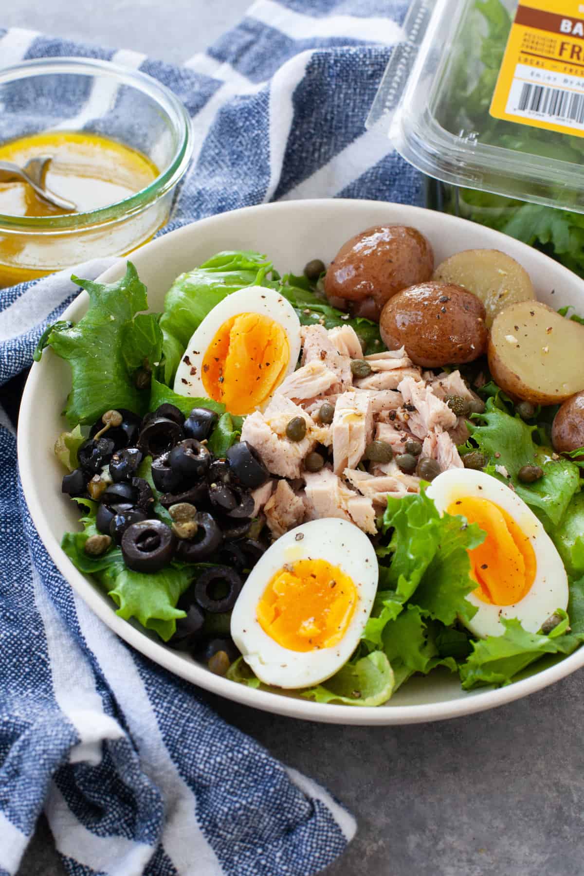 Niçoise Salad made with pantry staple ingredients