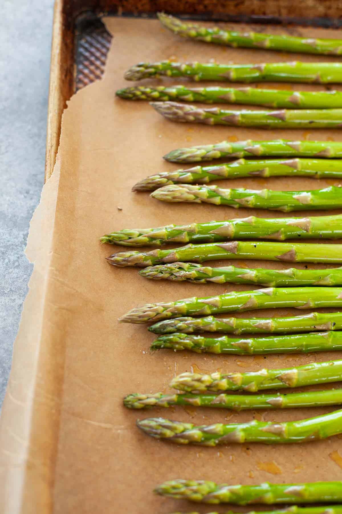 asparagus on a sheet pan