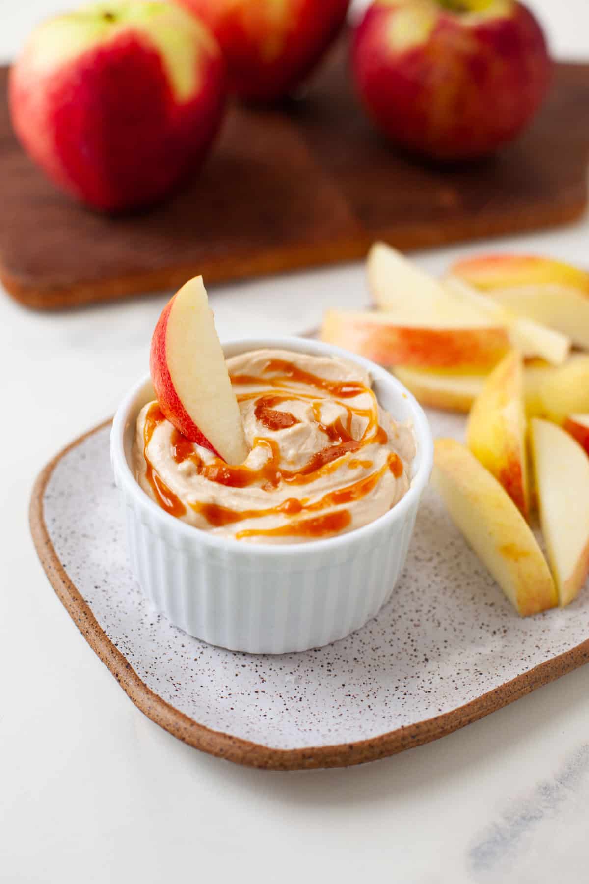 Salted Caramel Peanut Butter Apple Dip | The Foodie Dietitian