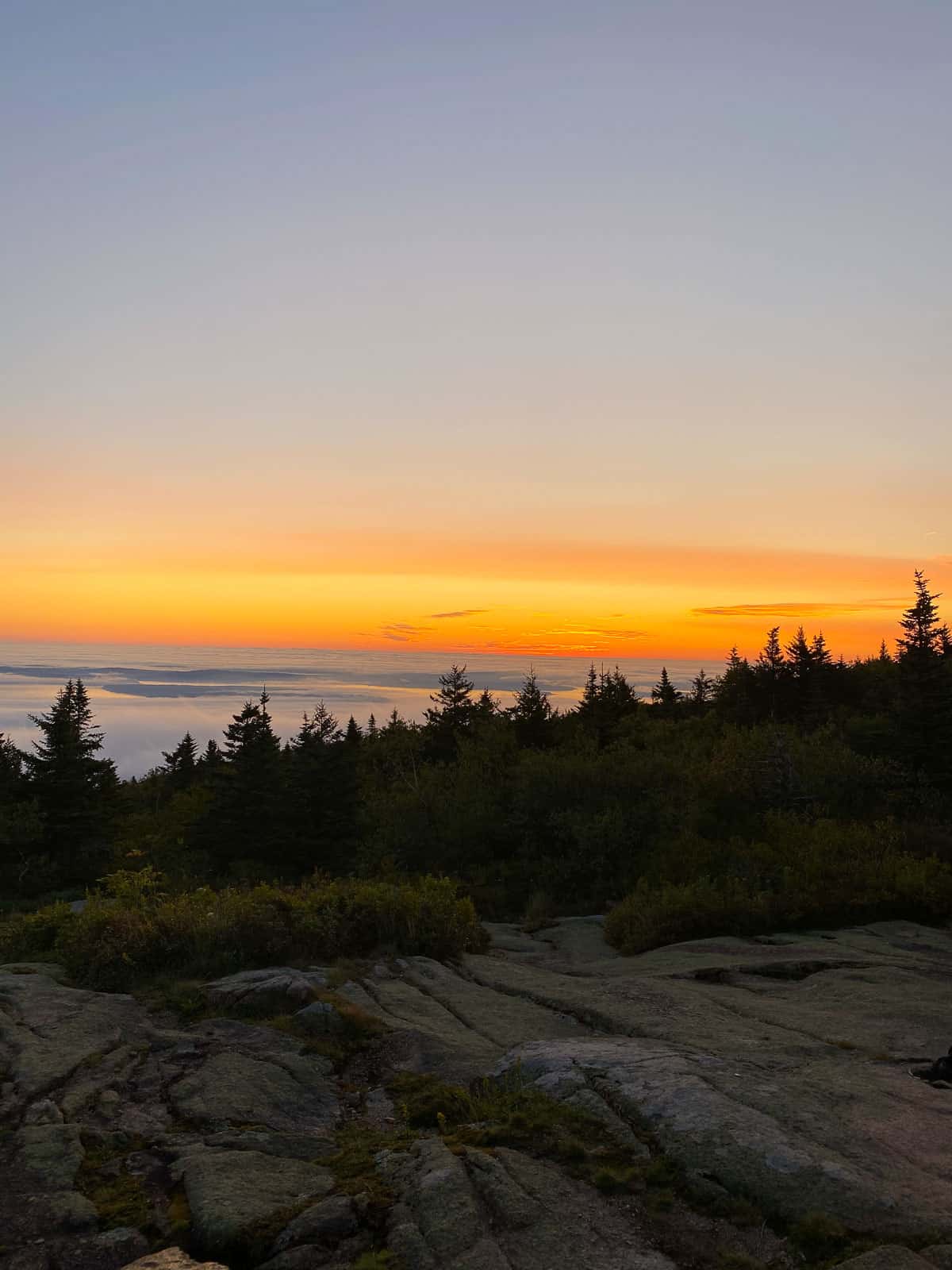 sunrise at Cadillac Mountain near Bar Harbor, Maine