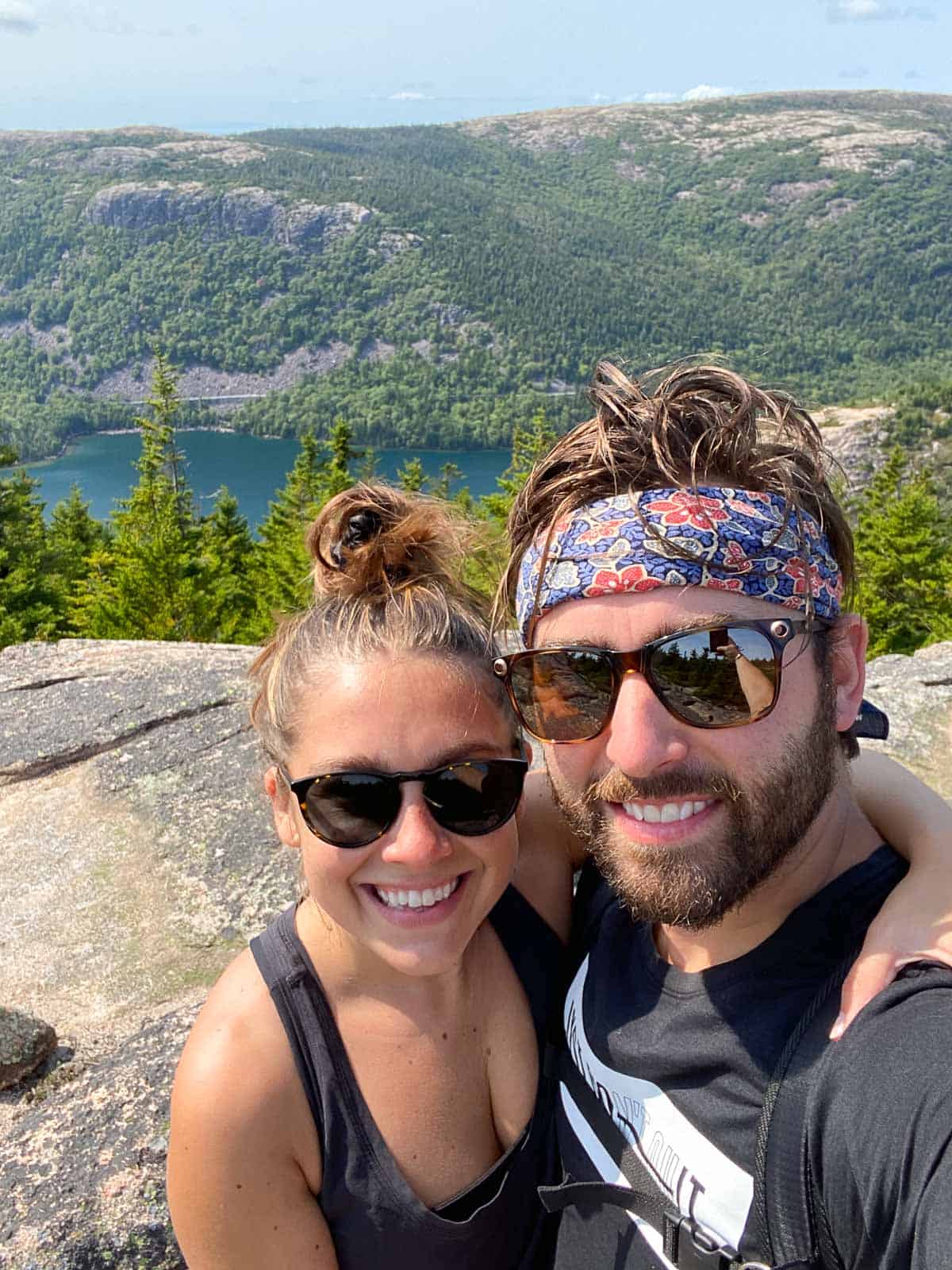 couple standing on top of Pemetic Mountain