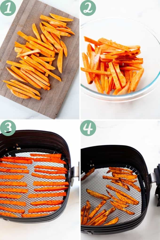 step by step air fryer sweet potato fries