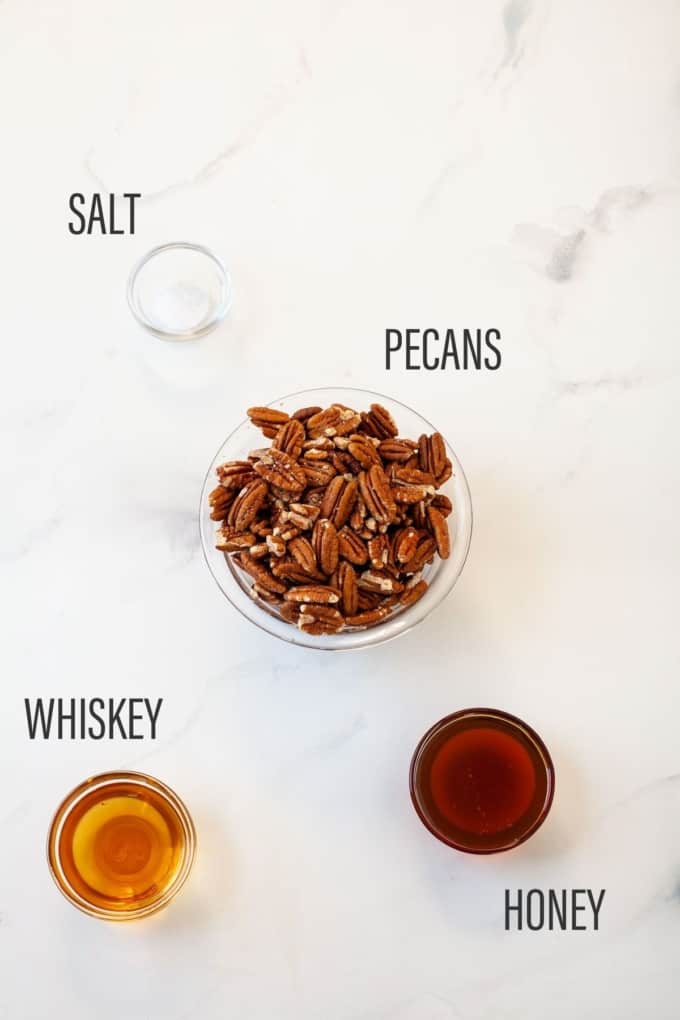 ingredients: salt, pecans, whiskey, honey