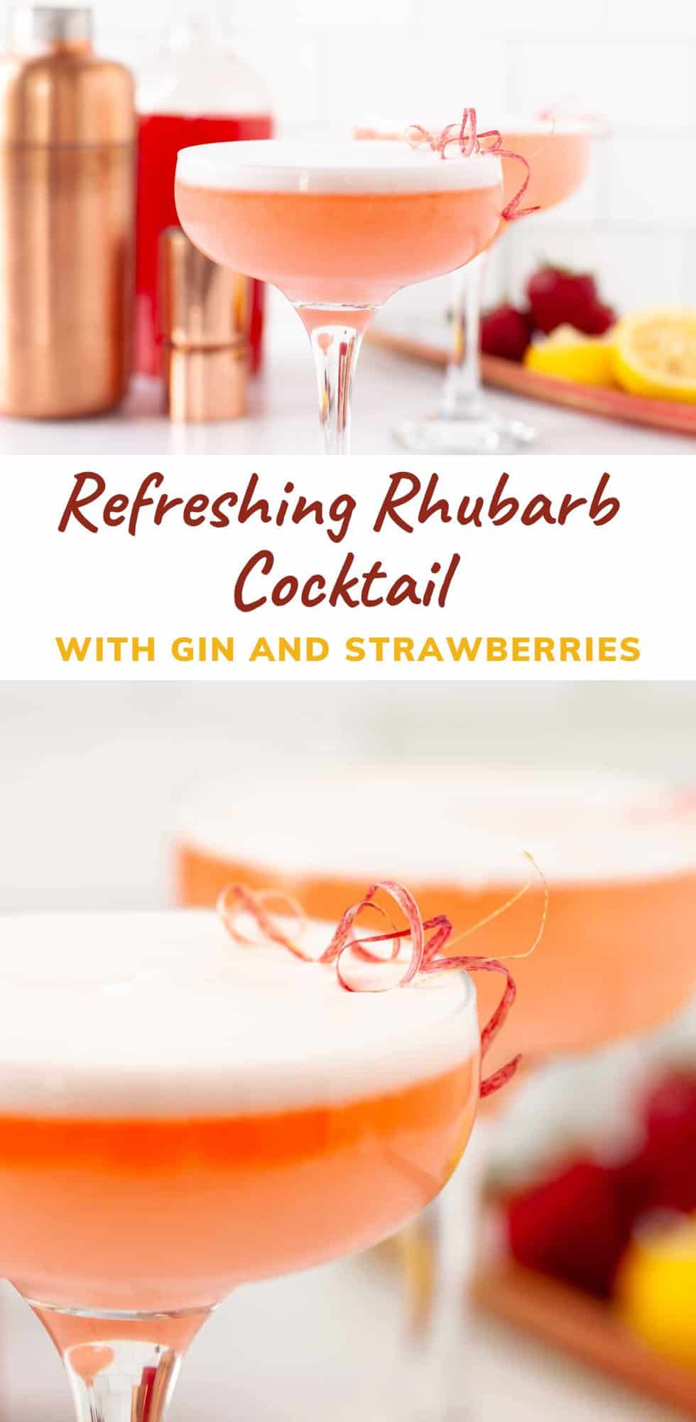 Refreshing Rhubarb Cocktail with Gin