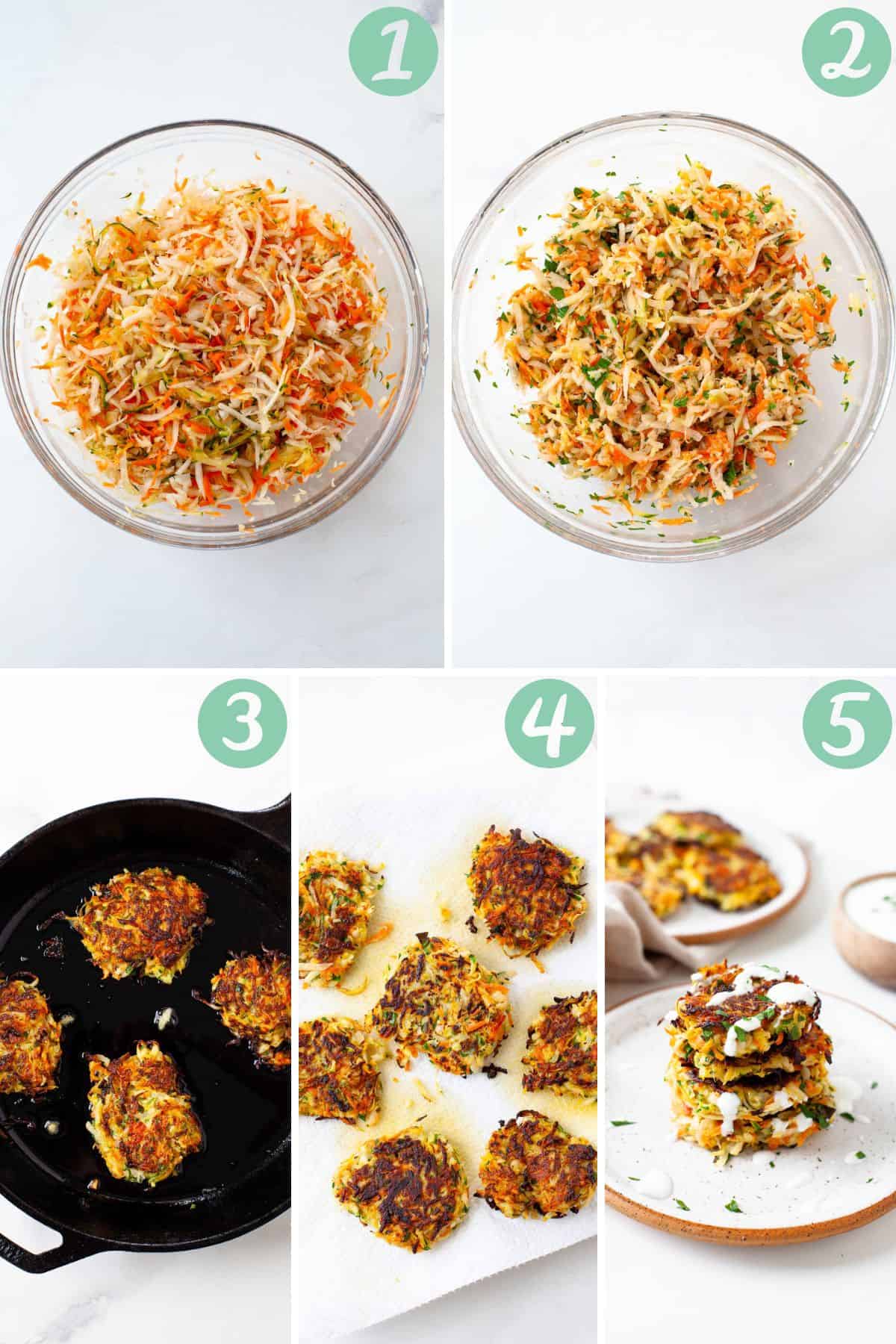 graphic how to make kohlrabi fritters sauce step by step 