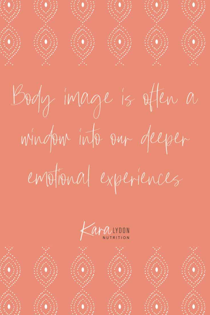 Graphic with quote: "Body image is often a window into our deepest emotional experiences."